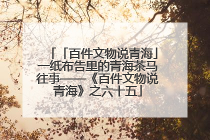 「百件文物说青海」一纸布告里的青海茶马往事——《百件文物说青海》之六十五