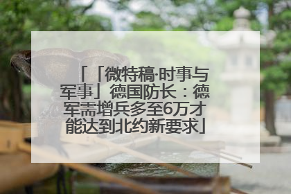 「微特稿·时事与军事」德国防长：德军需增兵多至6万才能达到北约新要求
