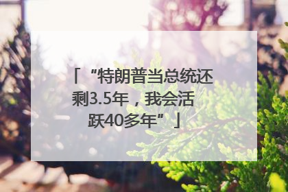 “特朗普当总统还剩3.5年，我会活跃40多年”