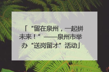 “留在泉州，一起拼未来！”——泉州市举办“送岗留才”活动