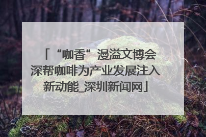 “咖香”漫溢文博会 深帮咖啡为产业发展注入新动能_深圳新闻网