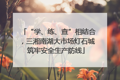 “学、练、查”相结合，三湘南湖大市场灯石城筑牢安全生产防线