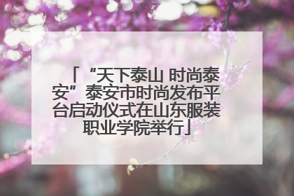 “天下泰山 时尚泰安”泰安市时尚发布平台启动仪式在山东服装职业学院举行