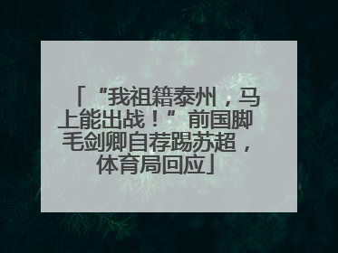 “我祖籍泰州，马上能出战！”前国脚毛剑卿自荐踢苏超，体育局回应