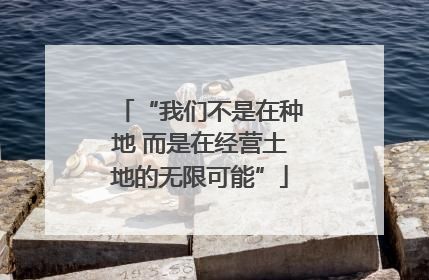 “我们不是在种地 而是在经营土地的无限可能”