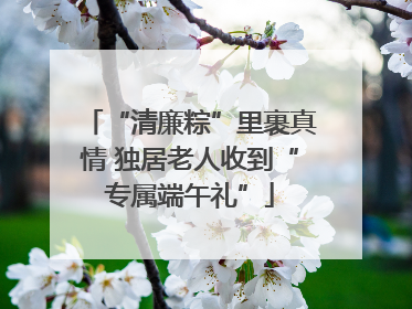 “清廉粽”里裹真情 独居老人收到“专属端午礼”