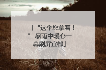 “这伞您拿着！” 暴雨中暖心一幕刷屏宜都