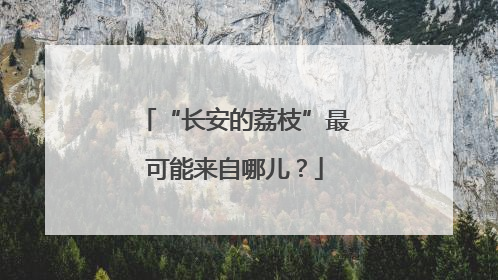 “长安的荔枝”最可能来自哪儿？