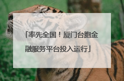 率先全国！厦门台胞金融服务平台投入运行