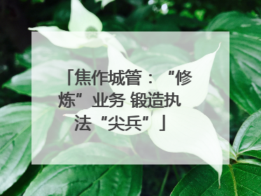 焦作城管：“修炼”业务 锻造执法“尖兵”
