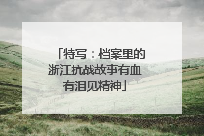 特写：档案里的浙江抗战故事有血有泪见精神