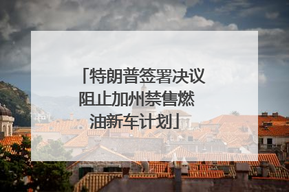 特朗普签署决议 阻止加州禁售燃油新车计划