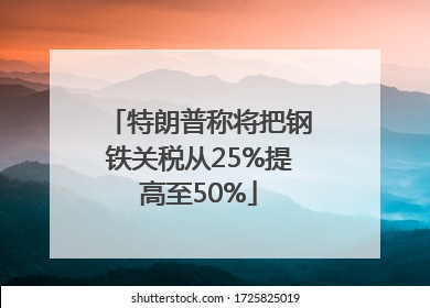 特朗普称将把钢铁关税从25%提高至50%