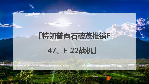 特朗普向石破茂推销F-47、F-22战机