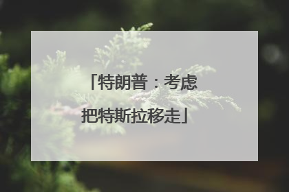 特朗普：考虑把特斯拉移走