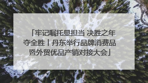 牢记嘱托显担当 决胜之年夺全胜丨丹东举行品牌消费品暨外贸优品产销对接大会
