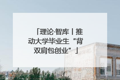 理论·智库丨推动大学毕业生“背双肩包创业”