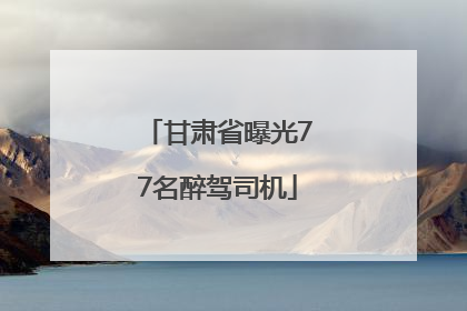 甘肃省曝光77名醉驾司机