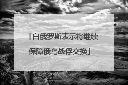 白俄罗斯表示将继续保障俄乌战俘交换