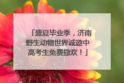 盛夏毕业季，济南野生动物世界诚邀中高考生免费撒欢！
