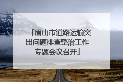 眉山市道路运输突出问题排查整治工作专题会议召开