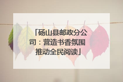 砀山县邮政分公司：营造书香氛围 推动全民阅读