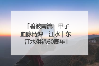 碧波南流一甲子 血脉情深一江水｜东江水供港60周年