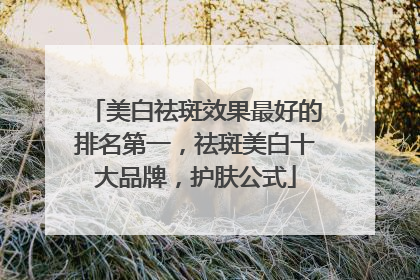 美白祛斑效果最好的排名第一，祛斑美白十大品牌，护肤公式