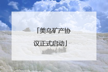 美乌矿产协议正式启动
