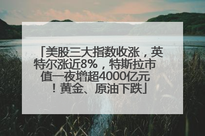 美股三大指数收涨，英特尔涨近8%，特斯拉市值一夜增超4000亿元！黄金、原油下跌