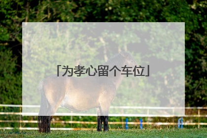 为孝心留个车位