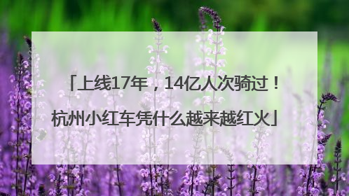 上线17年，14亿人次骑过！杭州小红车凭什么越来越红火