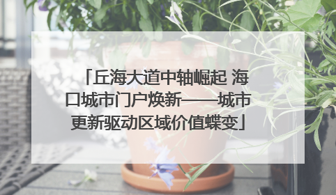 丘海大道中轴崛起 海口城市门户焕新——城市更新驱动区域价值蝶变