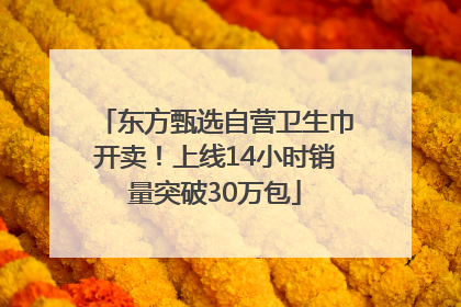 东方甄选自营卫生巾开卖！上线14小时销量突破30万包