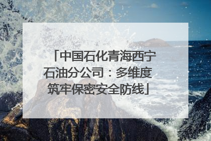 中国石化青海西宁石油分公司：多维度筑牢保密安全防线