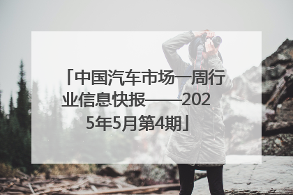 中国汽车市场一周行业信息快报——2025年5月第4期