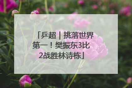 乒超｜挑落世界第一！樊振东3比2战胜林诗栋