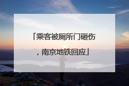 乘客被厕所门砸伤，南京地铁回应