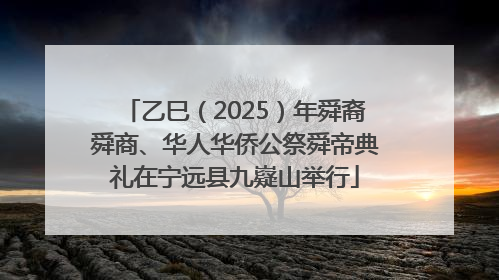 乙巳（2025）年舜裔舜商、华人华侨公祭舜帝典礼在宁远县九嶷山举行