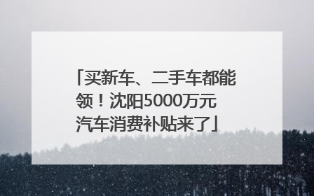 买新车、二手车都能领！沈阳5000万元汽车消费补贴来了