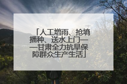 人工增雨、抢墒播种、送水上门——甘肃全力抗旱保障群众生产生活
