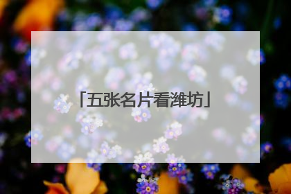五张名片看潍坊