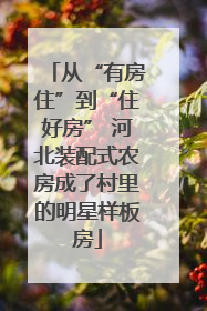 从“有房住”到“住好房” 河北装配式农房成了村里的明星样板房