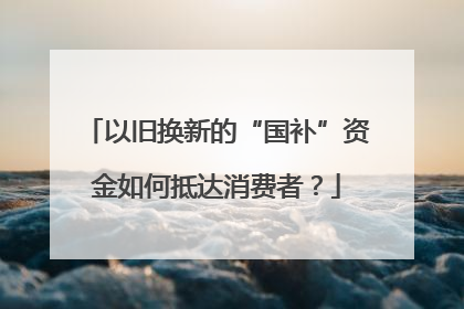 以旧换新的“国补”资金如何抵达消费者？