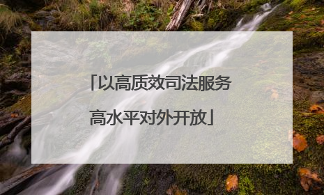 以高质效司法服务高水平对外开放