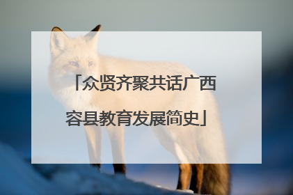 众贤齐聚共话广西容县教育发展简史