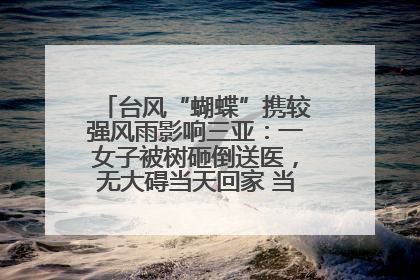 台风“蝴蝶”携较强风雨影响三亚：一女子被树砸倒送医，无大碍当天回家 当地已紧急清障