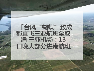 台风“蝴蝶”致成都直飞三亚航班全取消 三亚机场：13日晚大部分进港航班还未取消