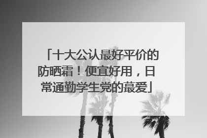 十大公认最好平价的防晒霜！便宜好用，日常通勤学生党的蕞爱