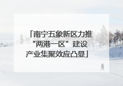 南宁五象新区力推“两港一区”建设 产业集聚效应凸显